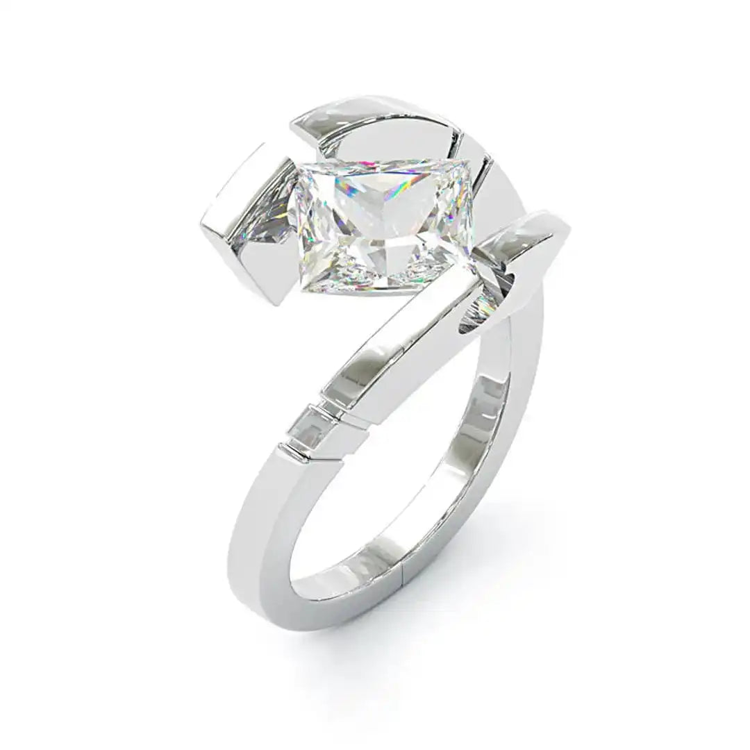 Vintage Zirconia Open Silver Ring