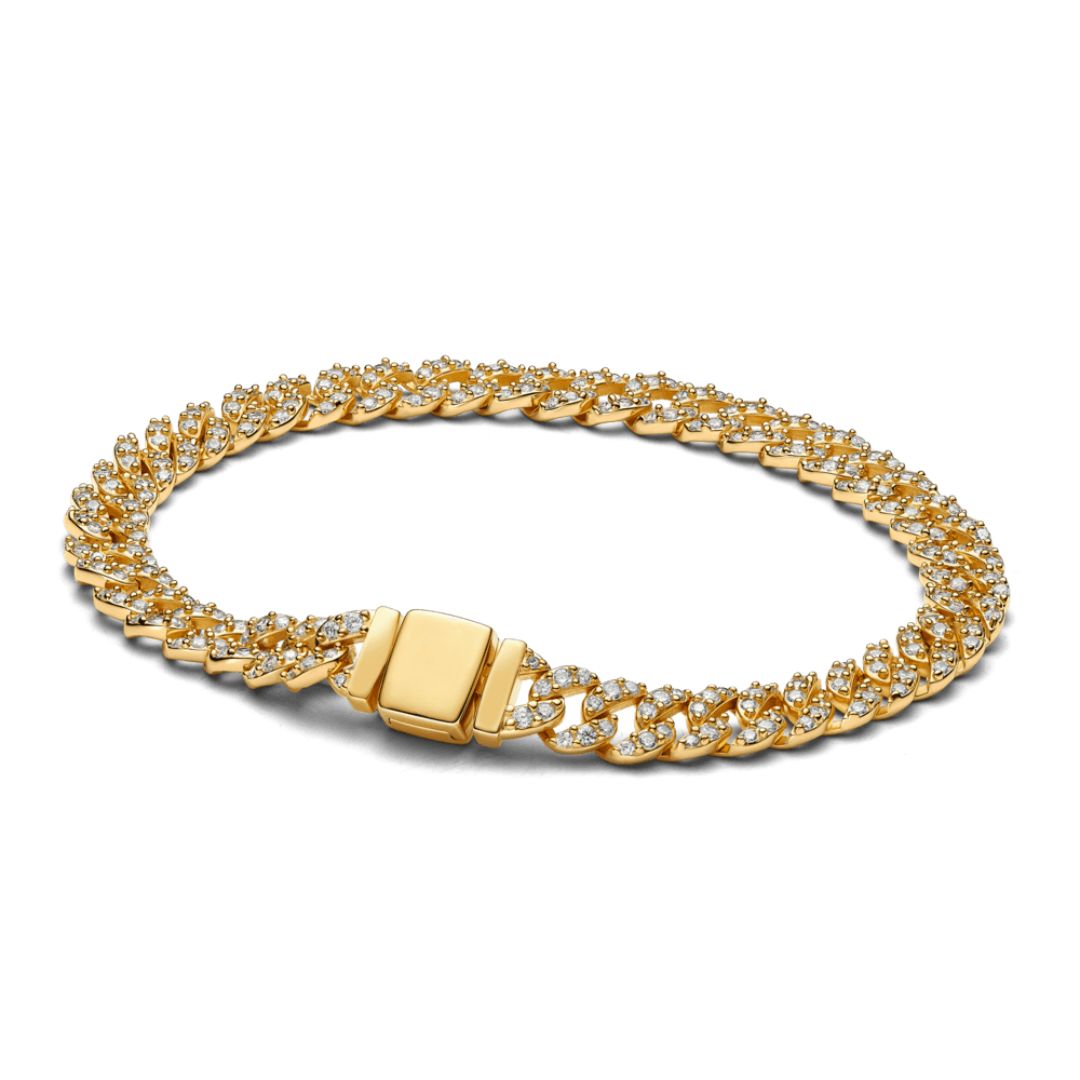 Gold Bracelet with Cuban Moissanite