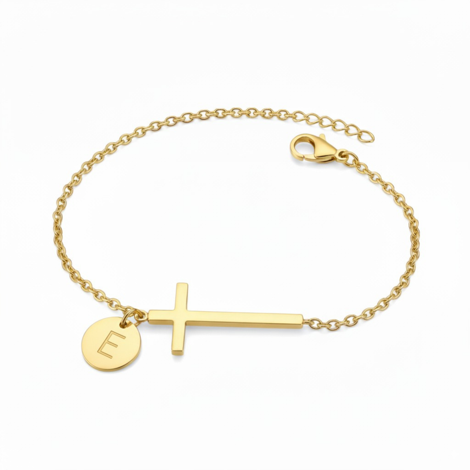 Cross Bracelet with Initial