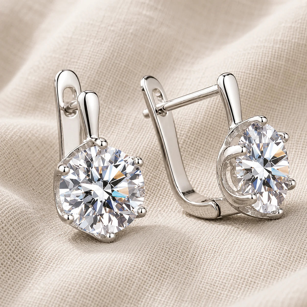 Vintage Zirconia Silver Earrings