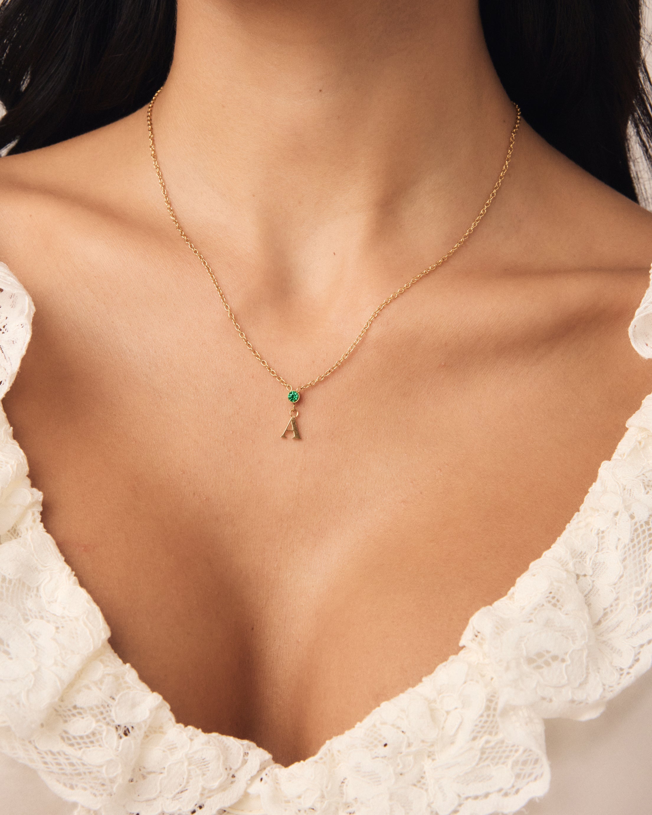 Ayana Birthstone Initial Necklace