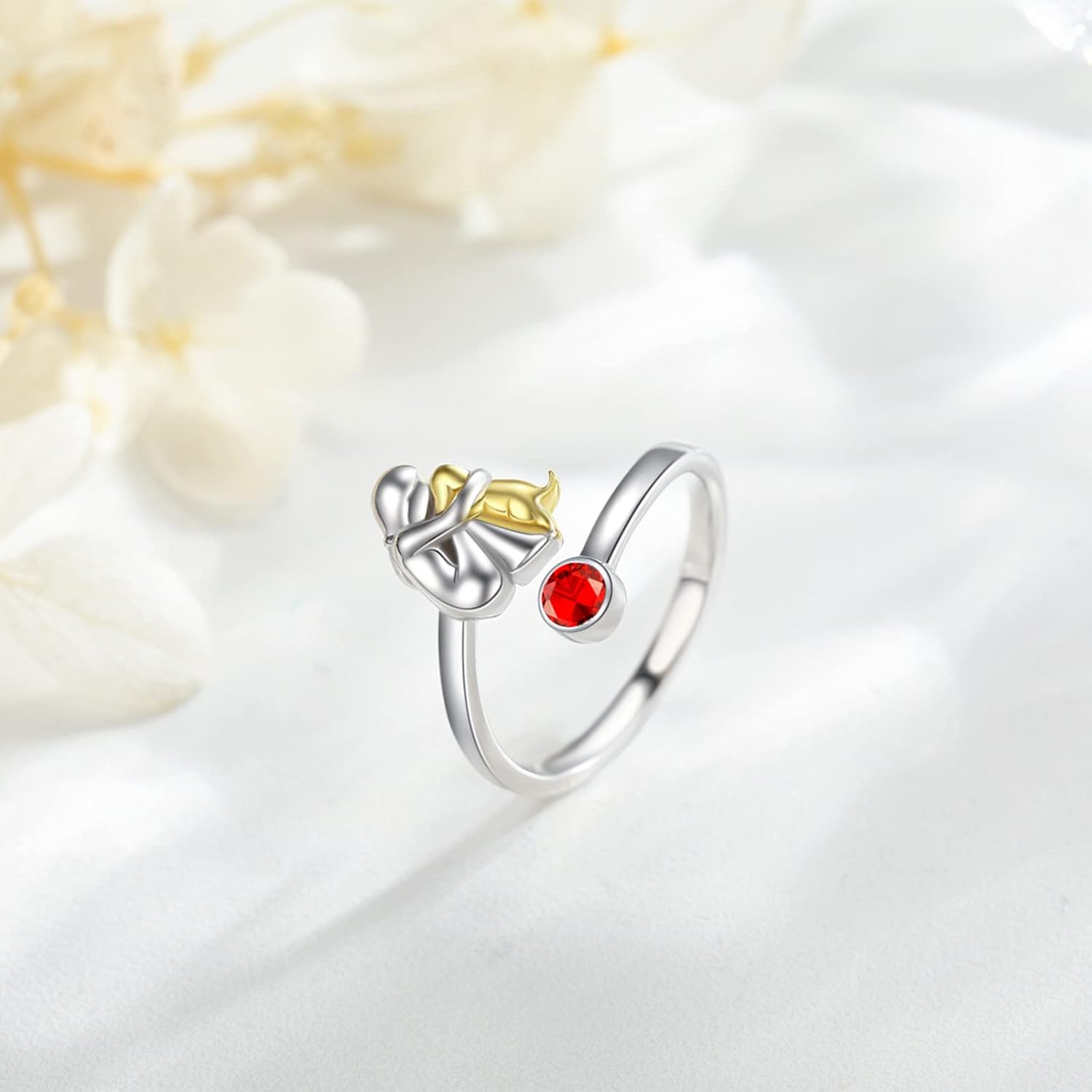 Sterling Silver Dog & Girl Ring β Adjustable and Symbolic