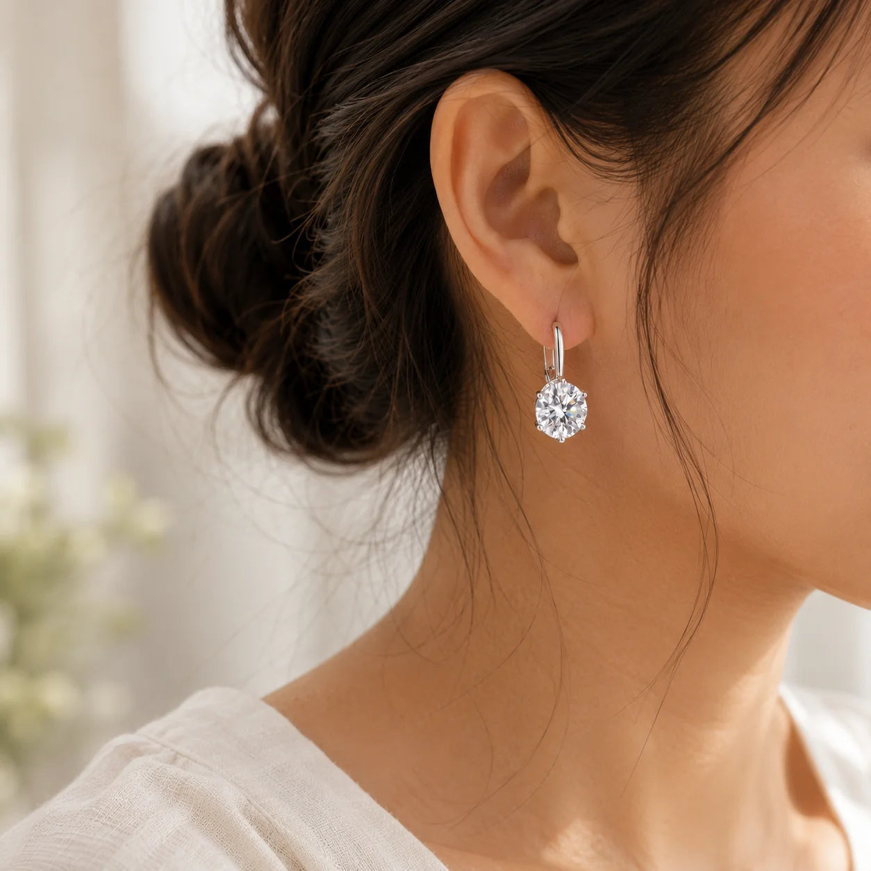 Vintage Zirconia Silver Earrings