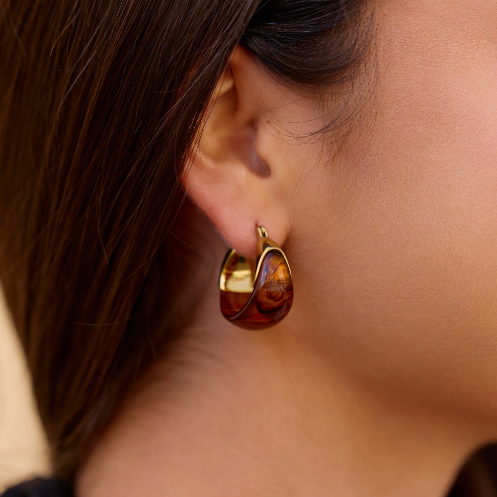 Brown Tahiti Hoop Earrings