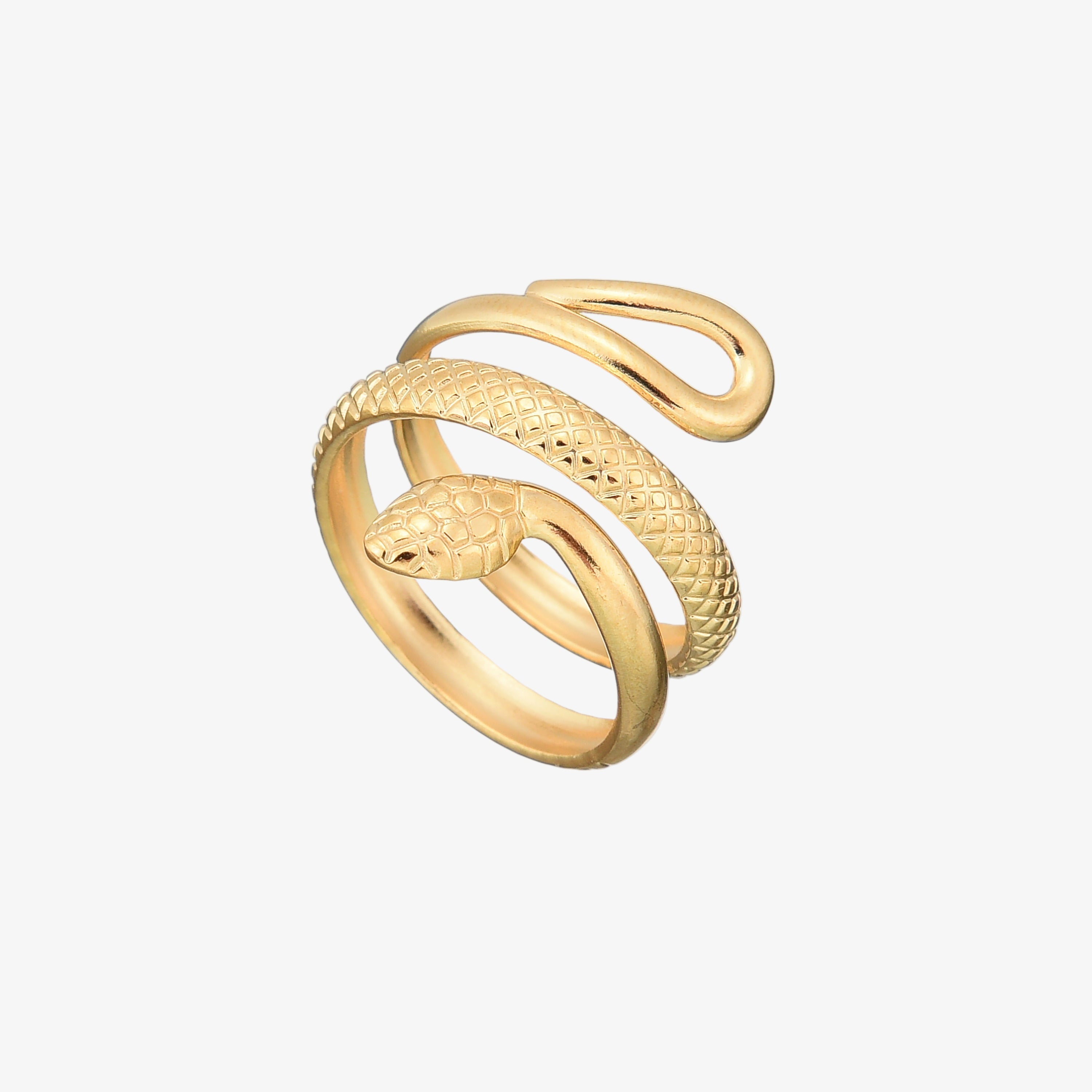 Serpentine Adjustable Ring 18K Gold Plated