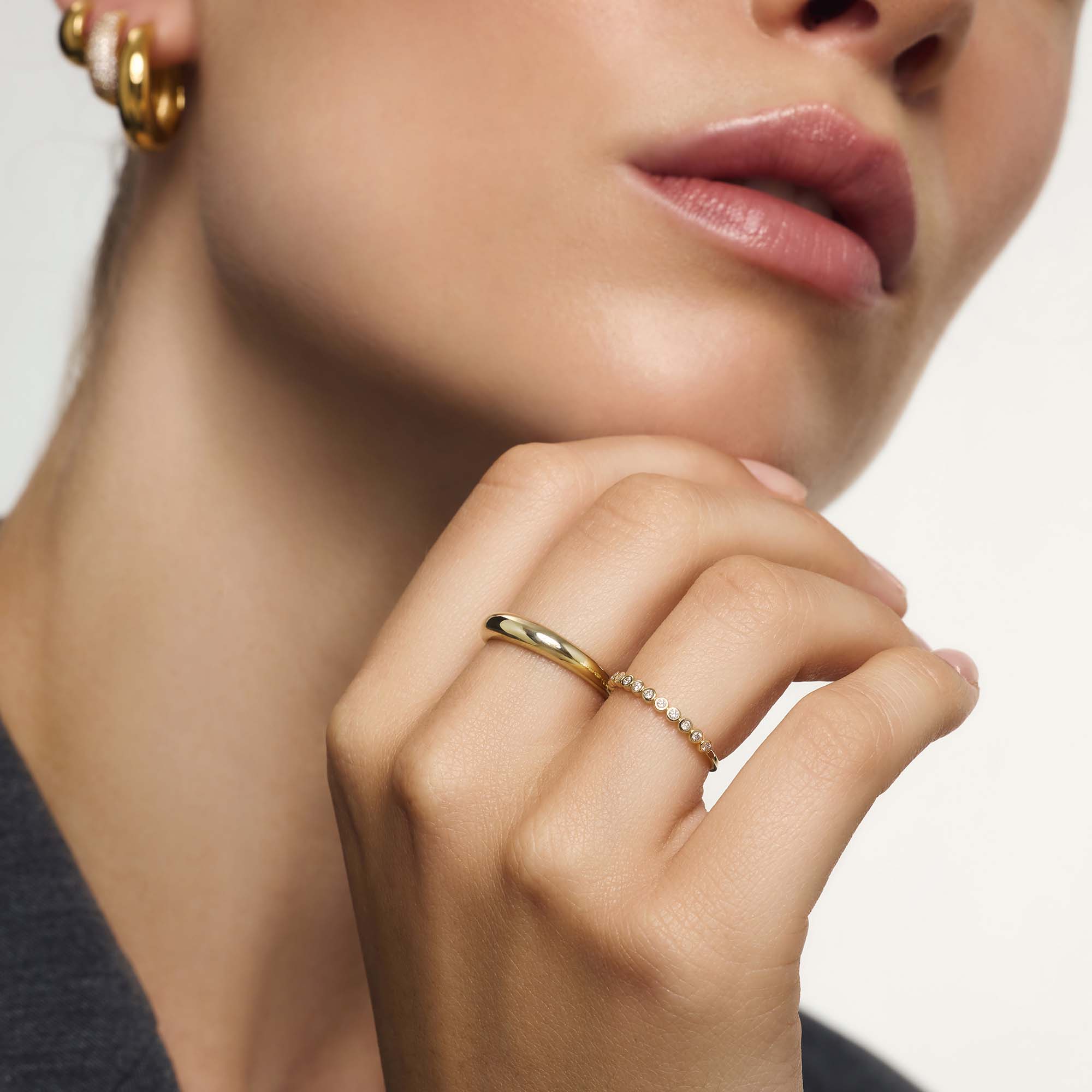 Blue Diamond Ring in Gold Setting