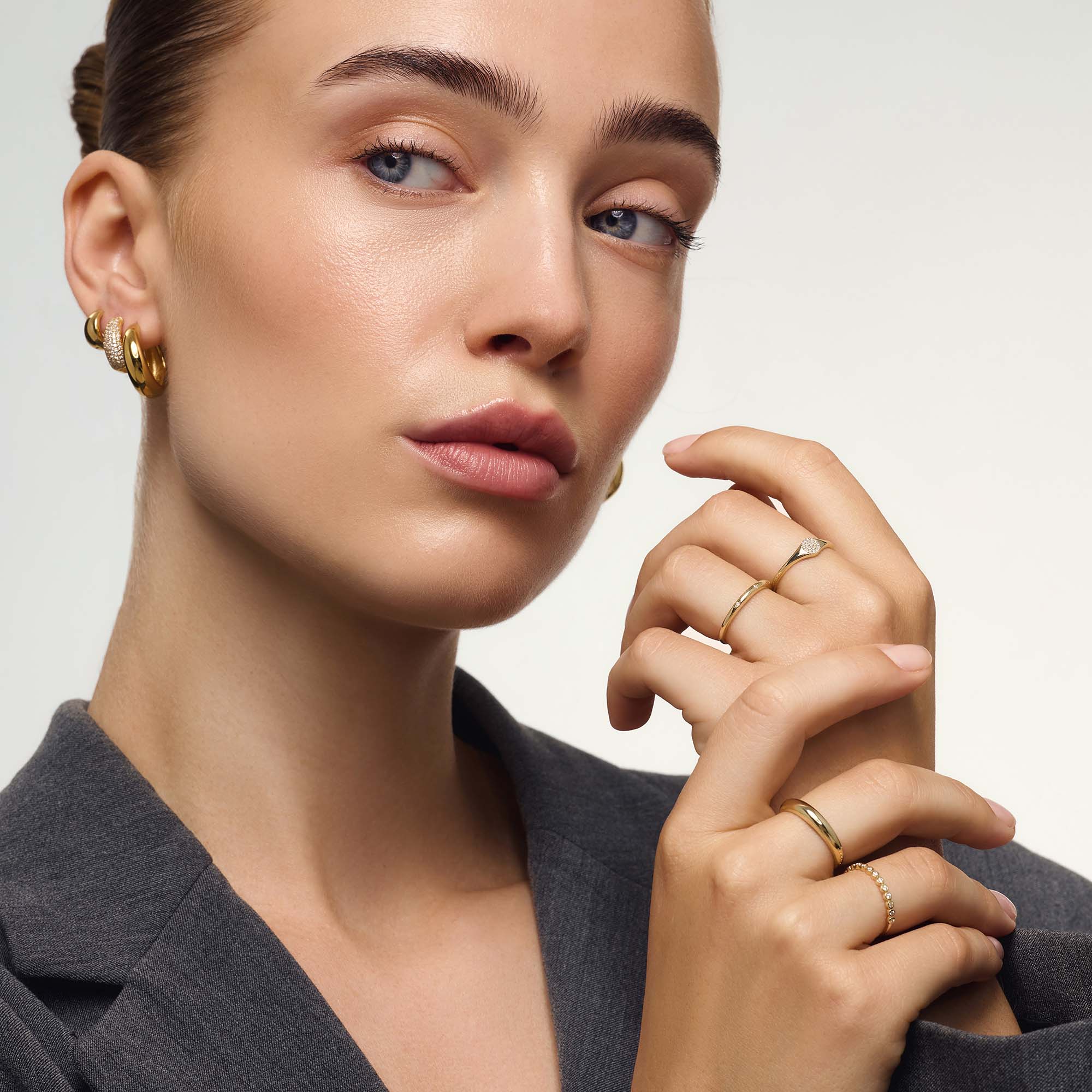 Blue Diamond Ring in Gold Setting