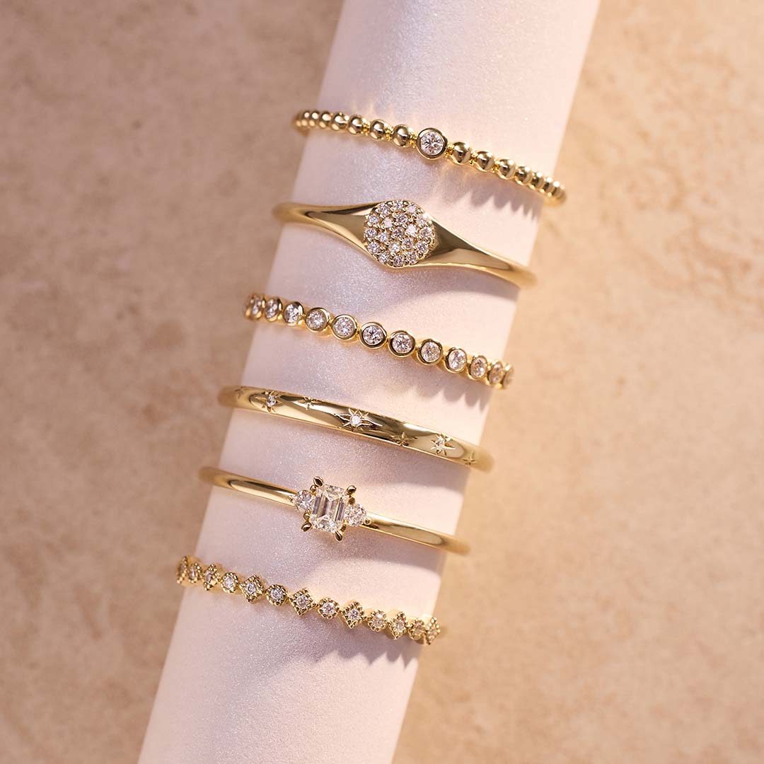 Blue Diamond Ring in Gold Setting