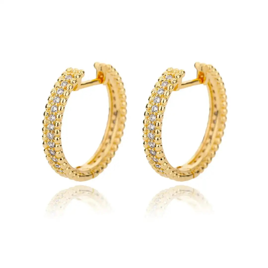 Studded Crystal Hoop Earrings