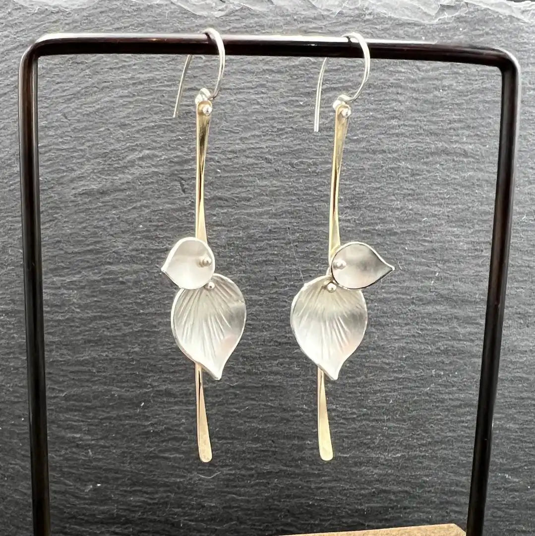 Silver Leaf Vintage Earrings