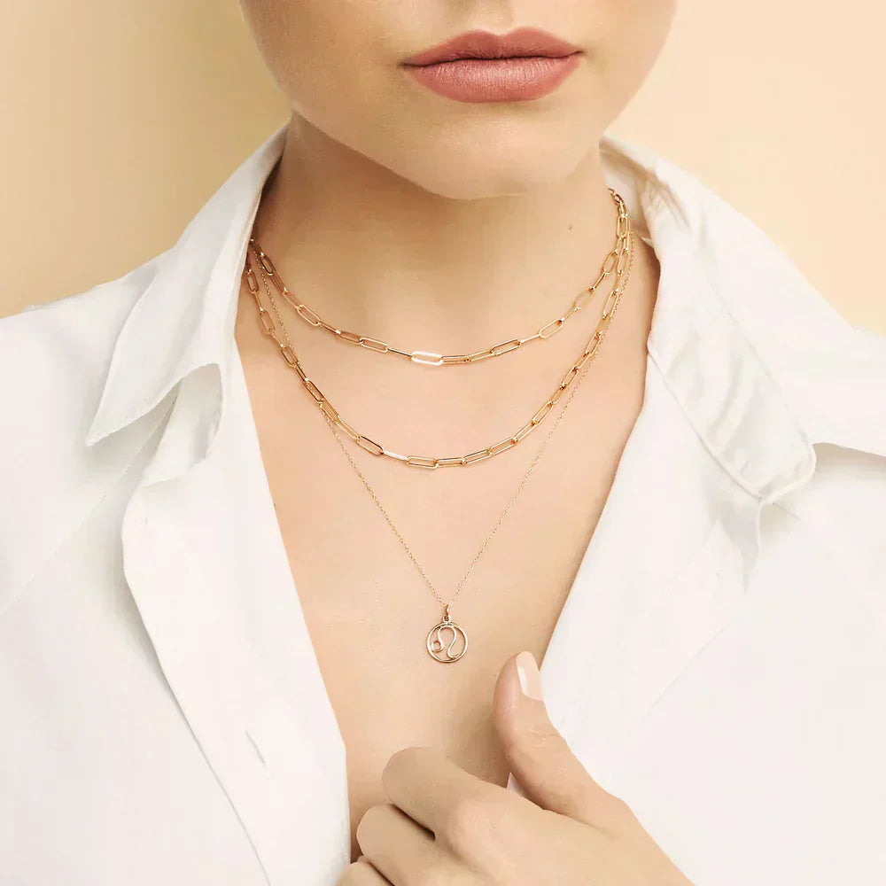 Gold Necklace with Zodiac Sign Symbol
