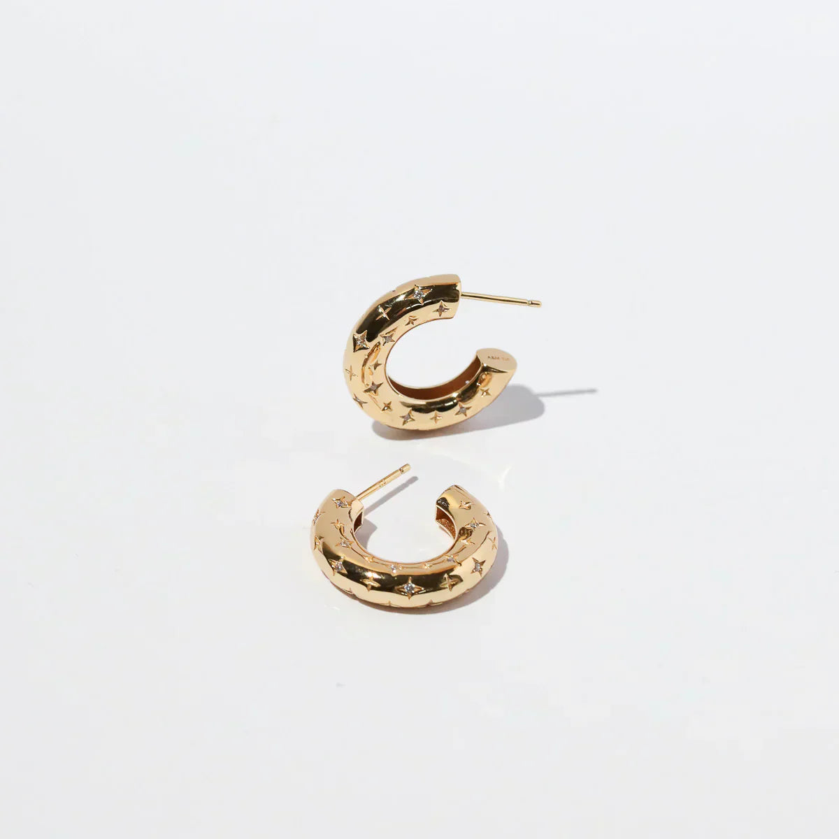 Gold Hoop Earrings in Cosmic Style