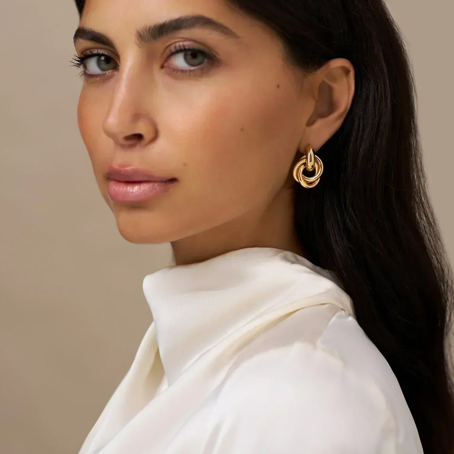 Braided Gold Jewelry Earrings