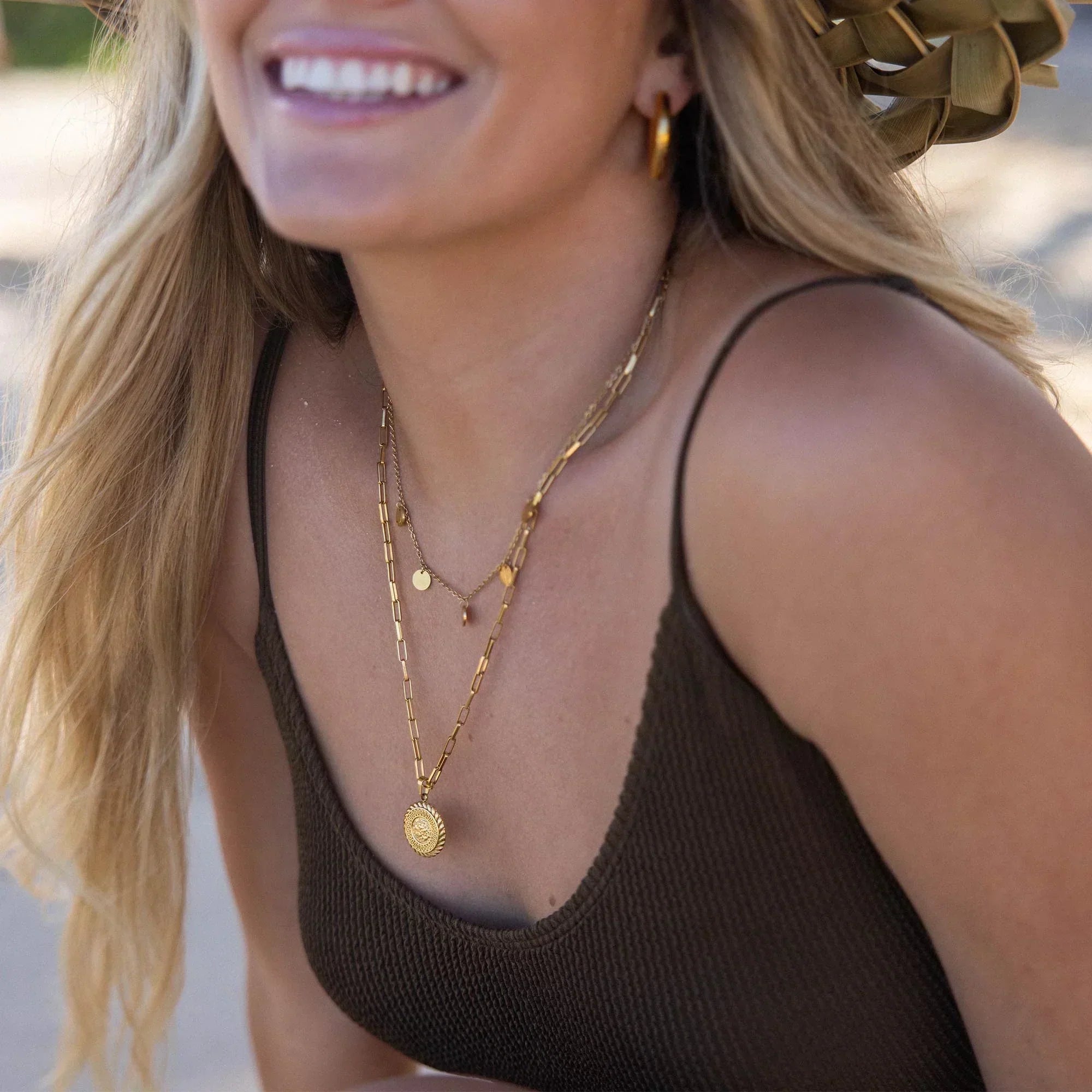 Gold Funky Buddha Necklace