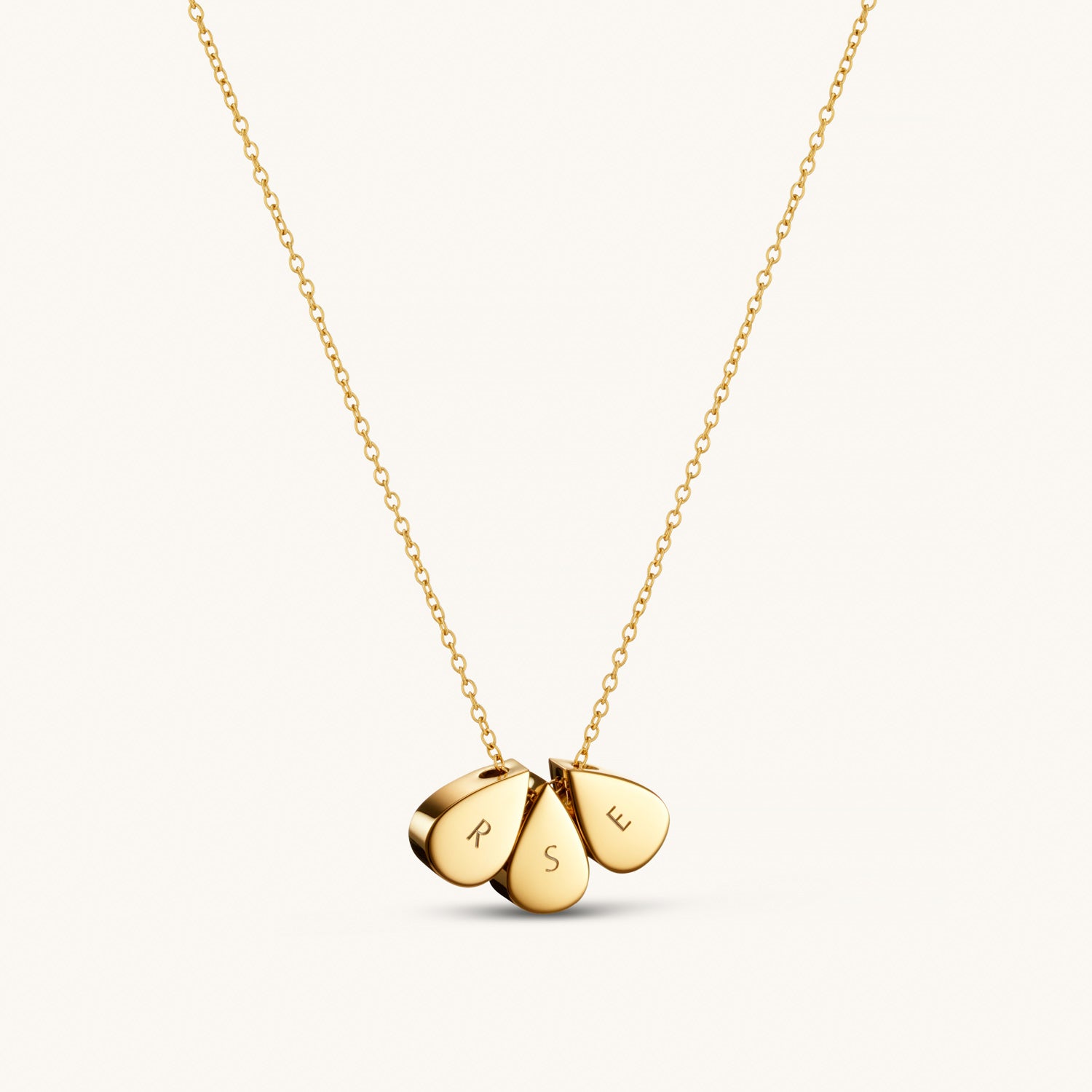 Teardrop Bead Necklace in Gold