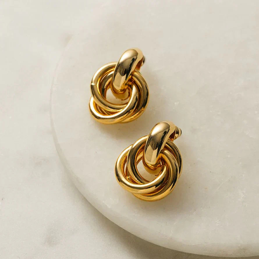 Braided Gold Jewelry Earrings