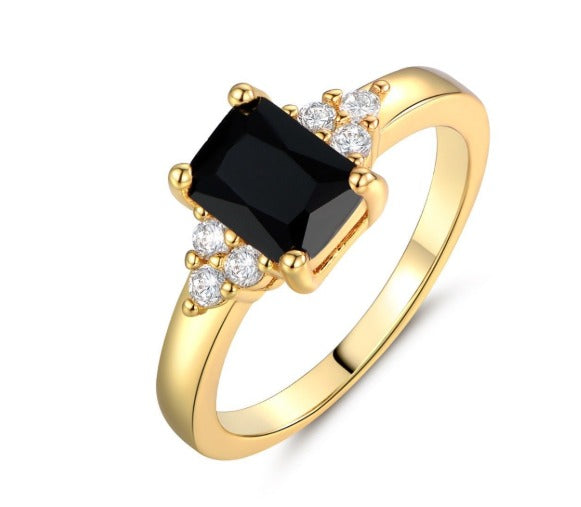 Gold Ring with Baguette Spinels