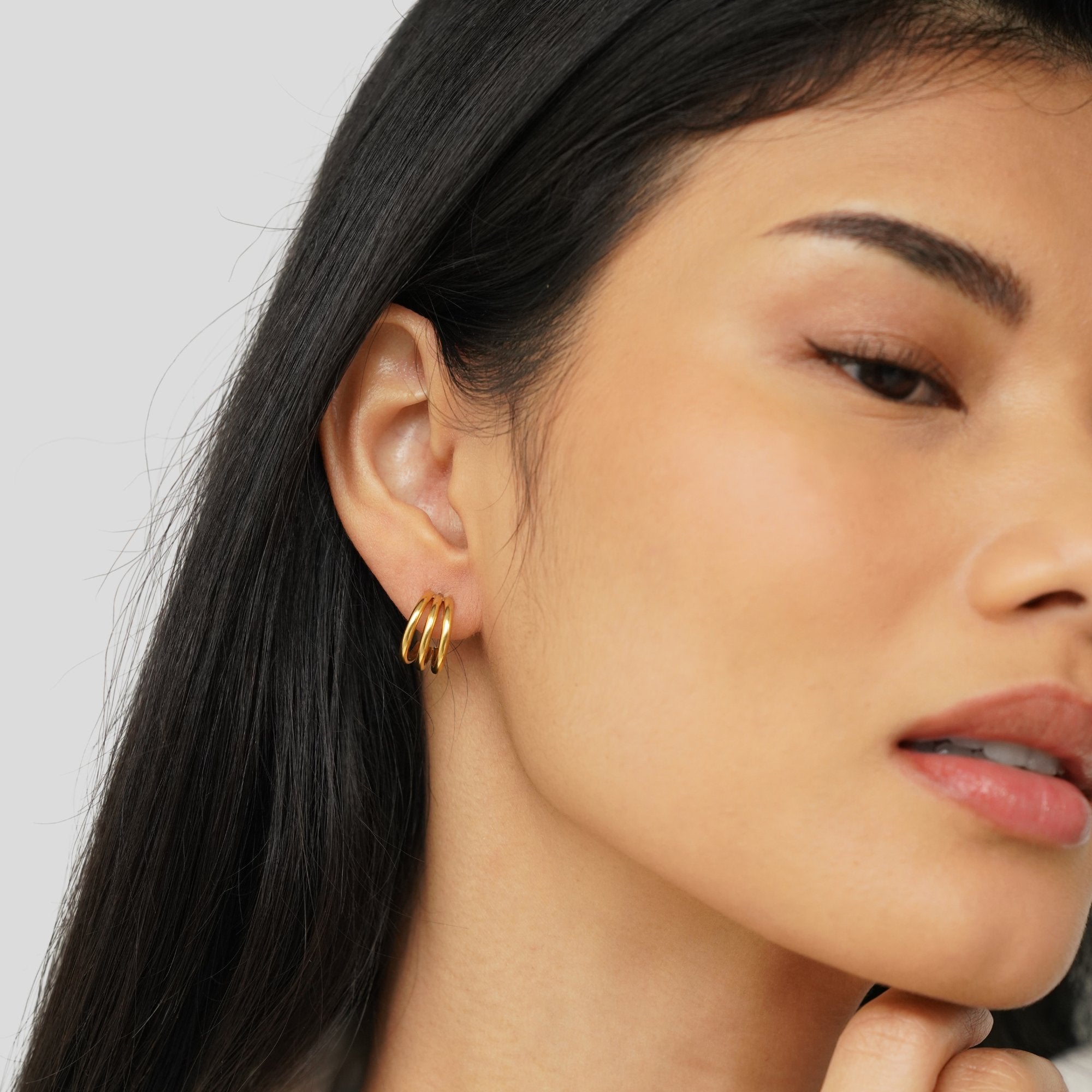 Tricolor Gold Earrings