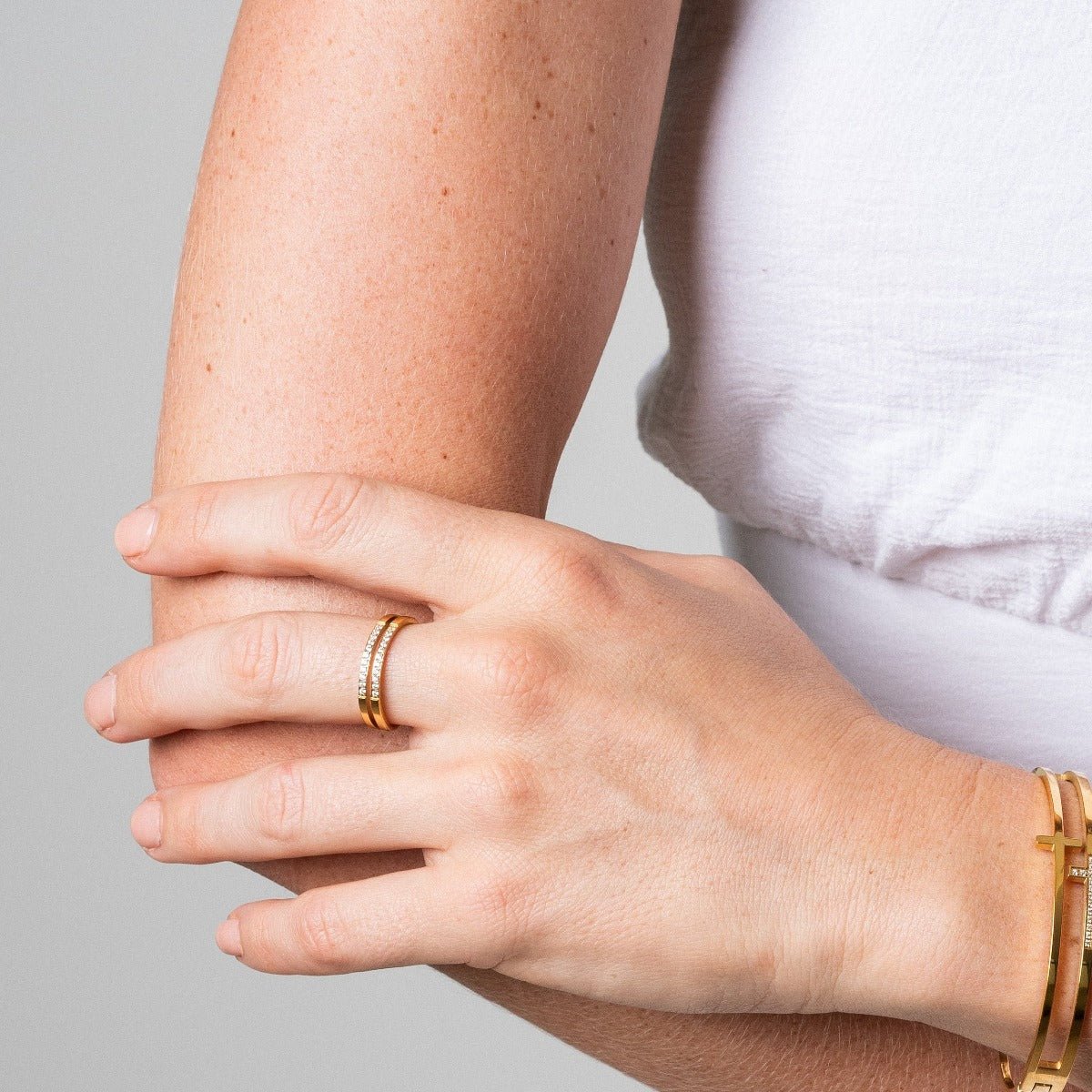 Double Layer Ring 18K Gold Plated