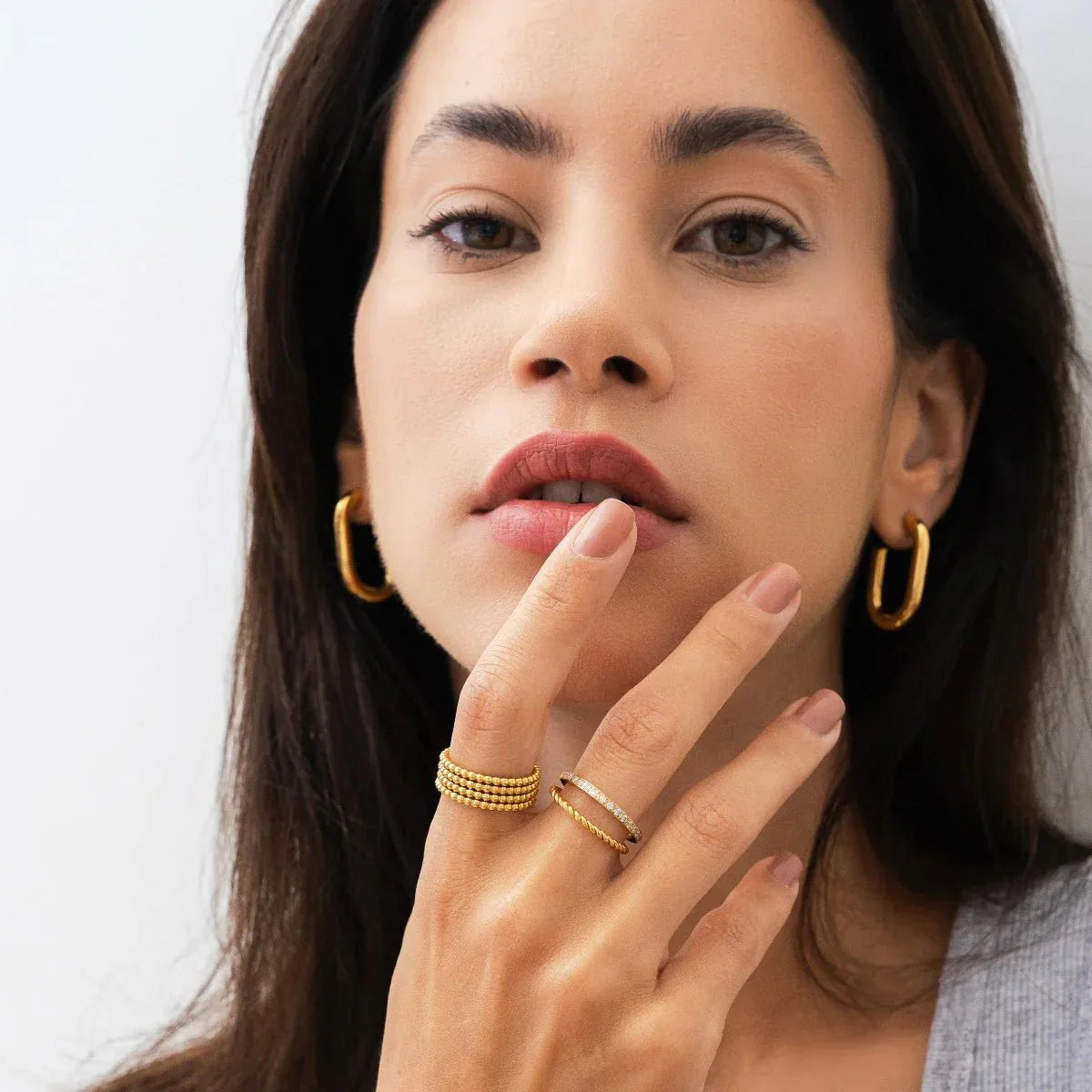 Piper Hoop Earrings 18K Gold Plated