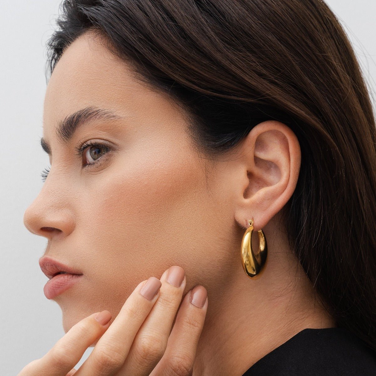 Bold Eva Hoop Earrings 18K Gold Plated