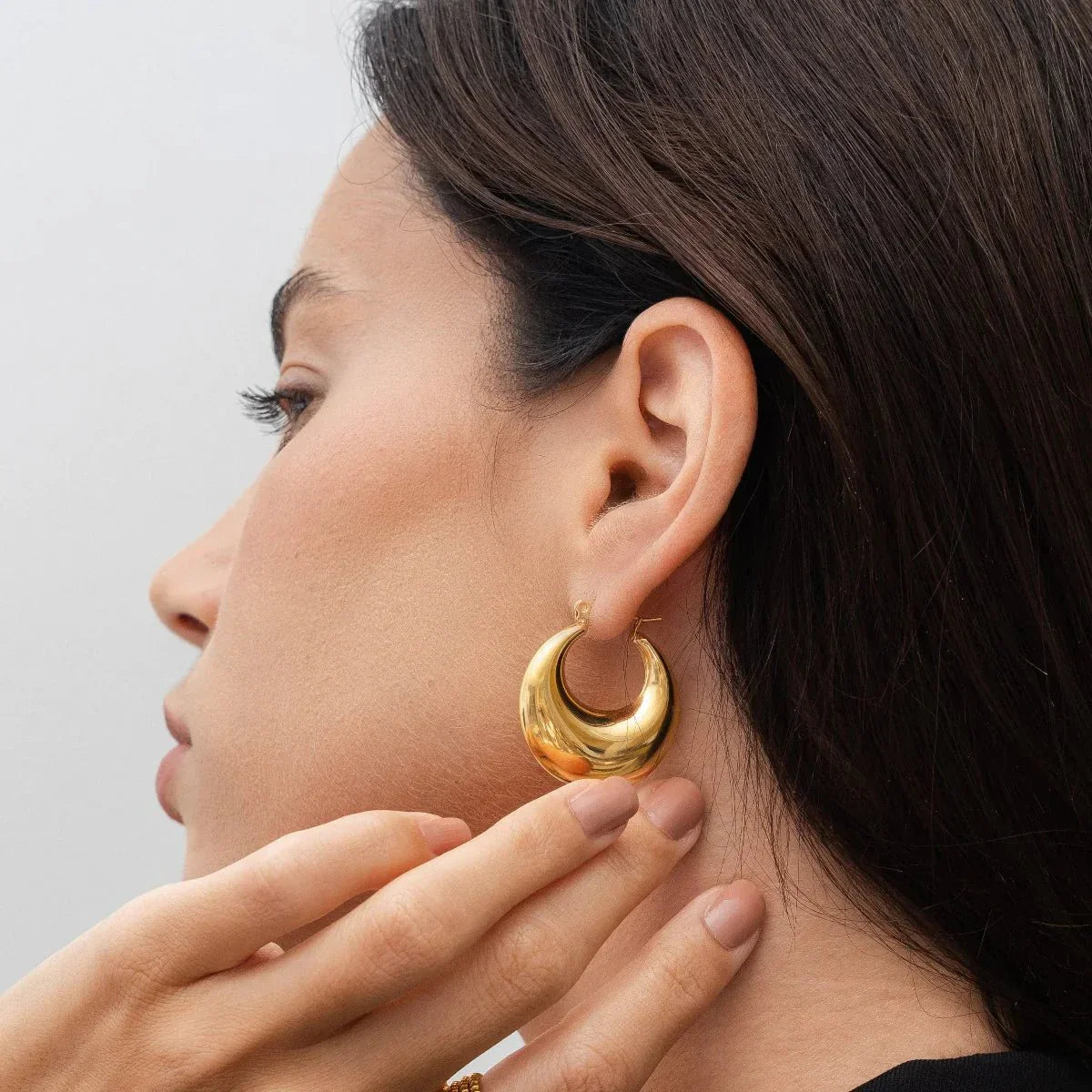 Bold Eva Hoop Earrings 18K Gold Plated