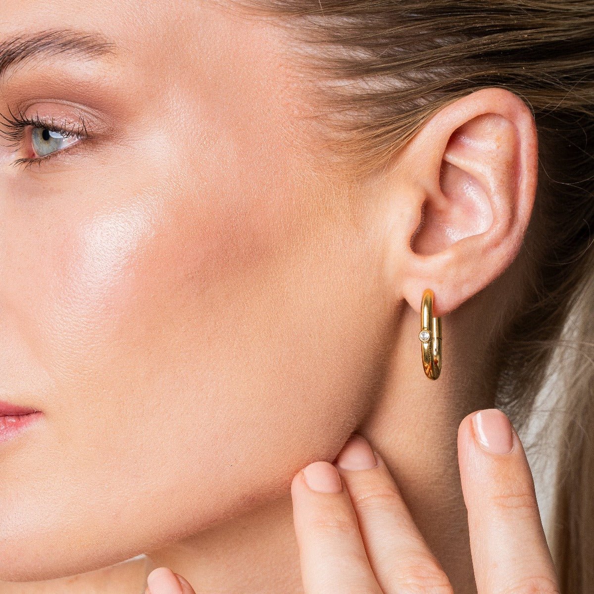 Shine Hoop Earrings 18K Gold Plated