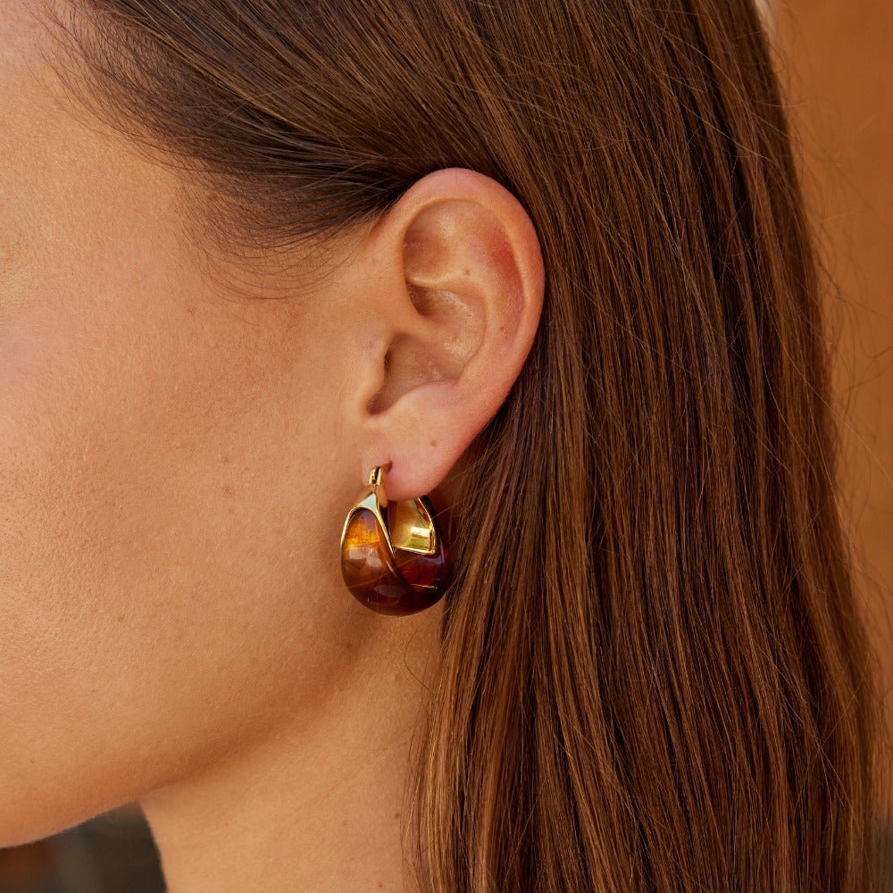 Brown Tahiti Hoop Earrings