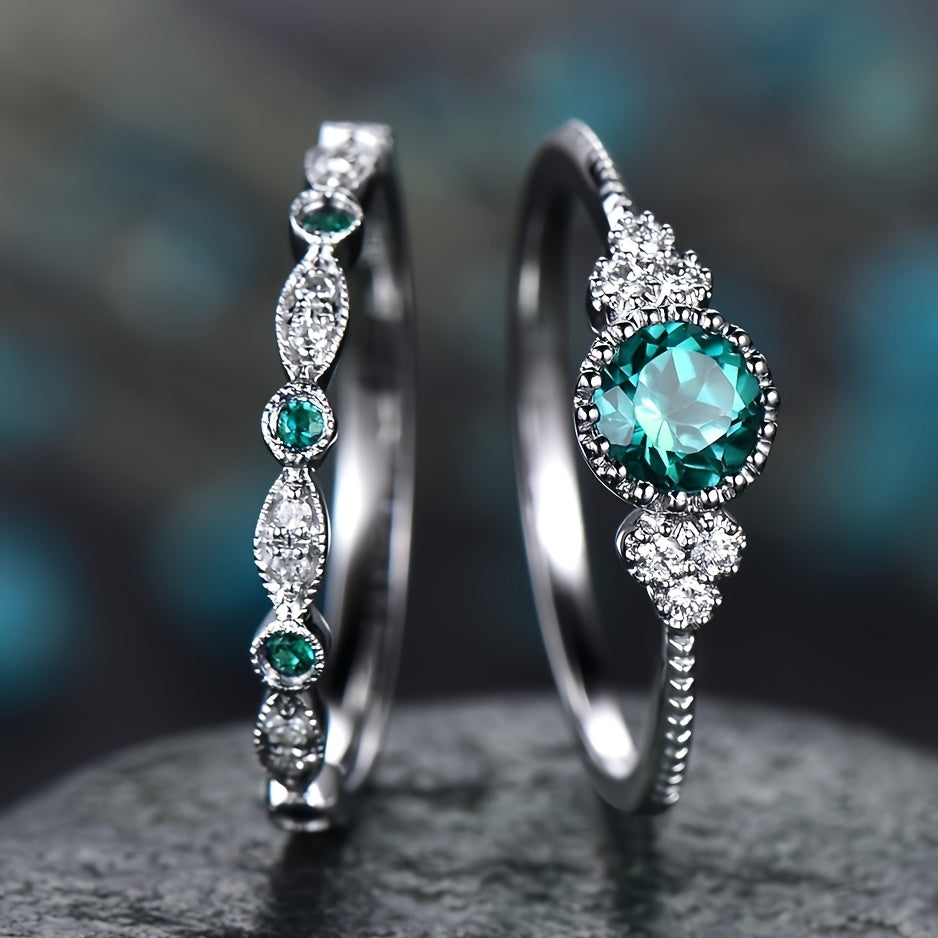 Rosalie™ Vintage Crystal Ring Duo