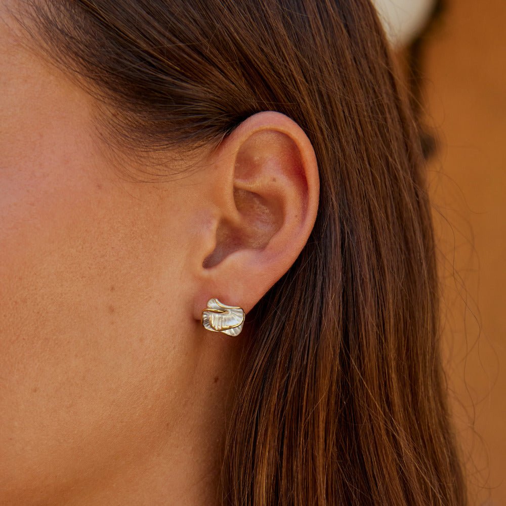 Camellia Bloom Stud Earrings