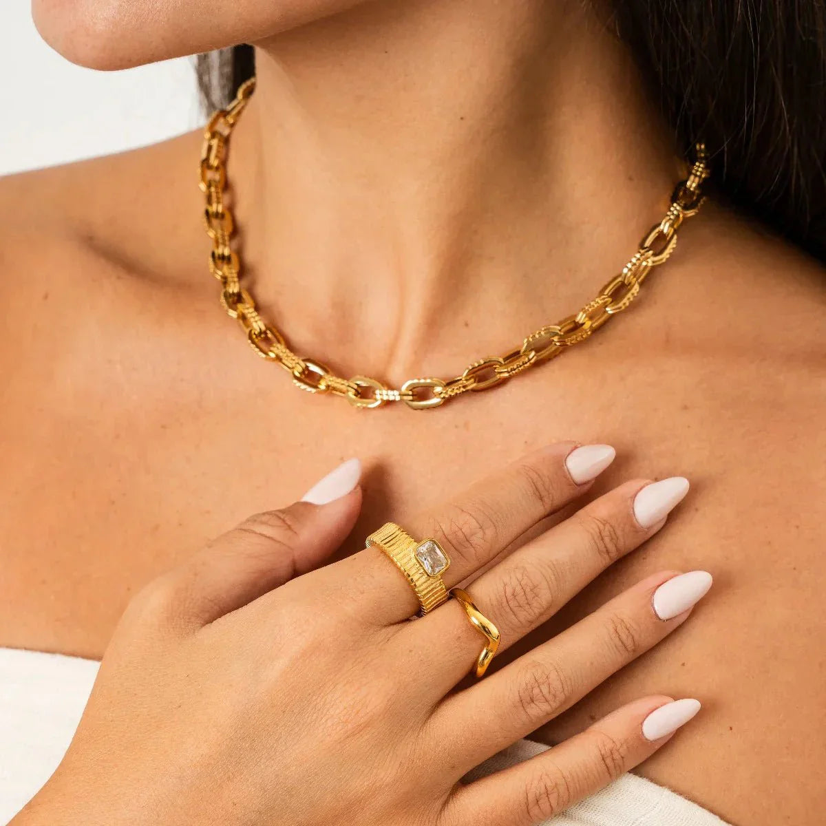Chunky Link Necklace 18K Gold Plated