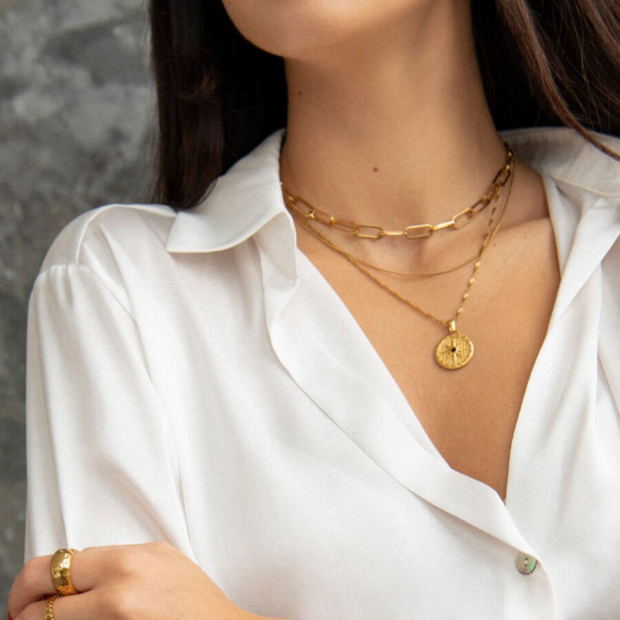Compass Star Necklace 18K Gold Plated
