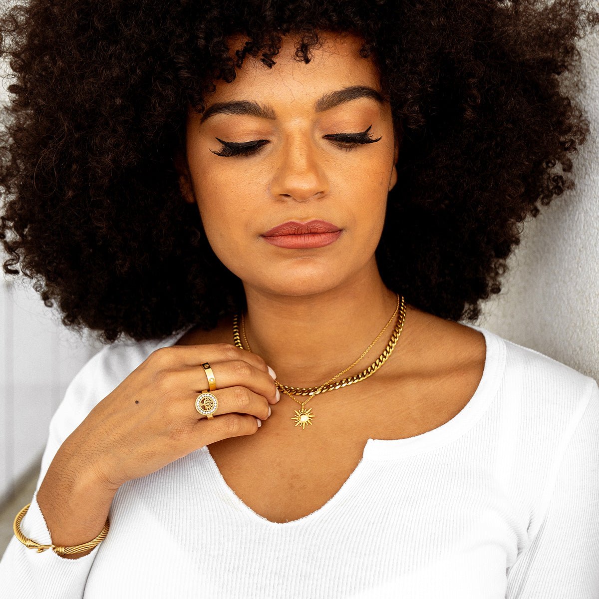 Solstice Pendant Necklace 18K Gold Plated