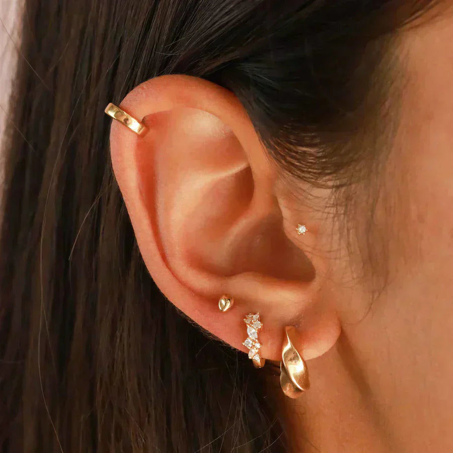 Gold Earrings with Crystal Cluster
