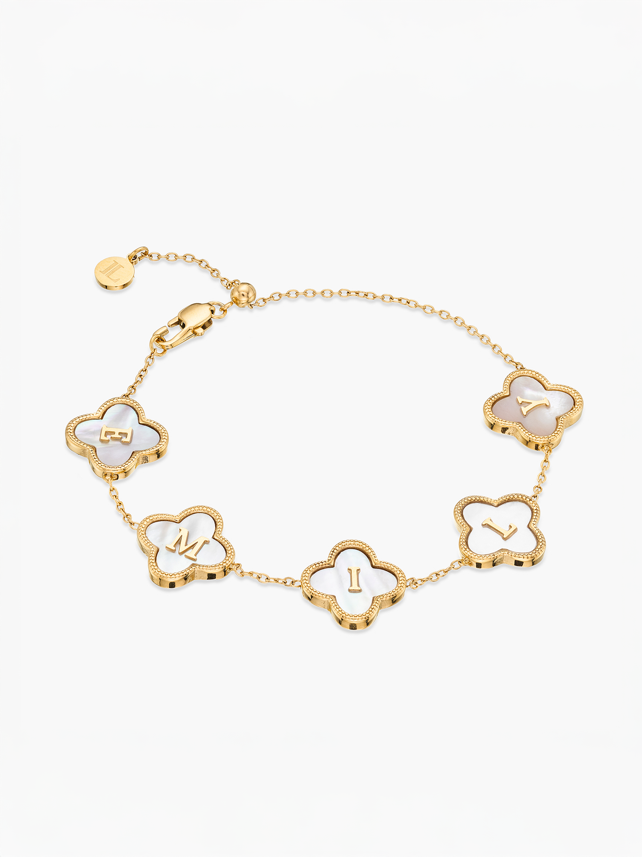 Custom Name Clover Bracelet