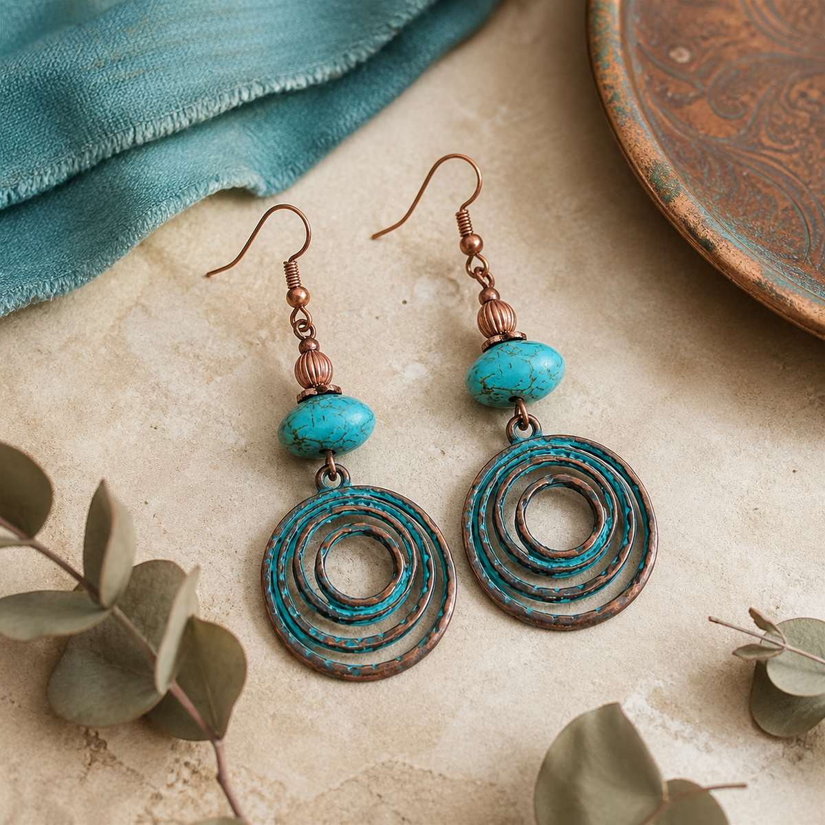 Nora™ Vintage Turquoise Earrings