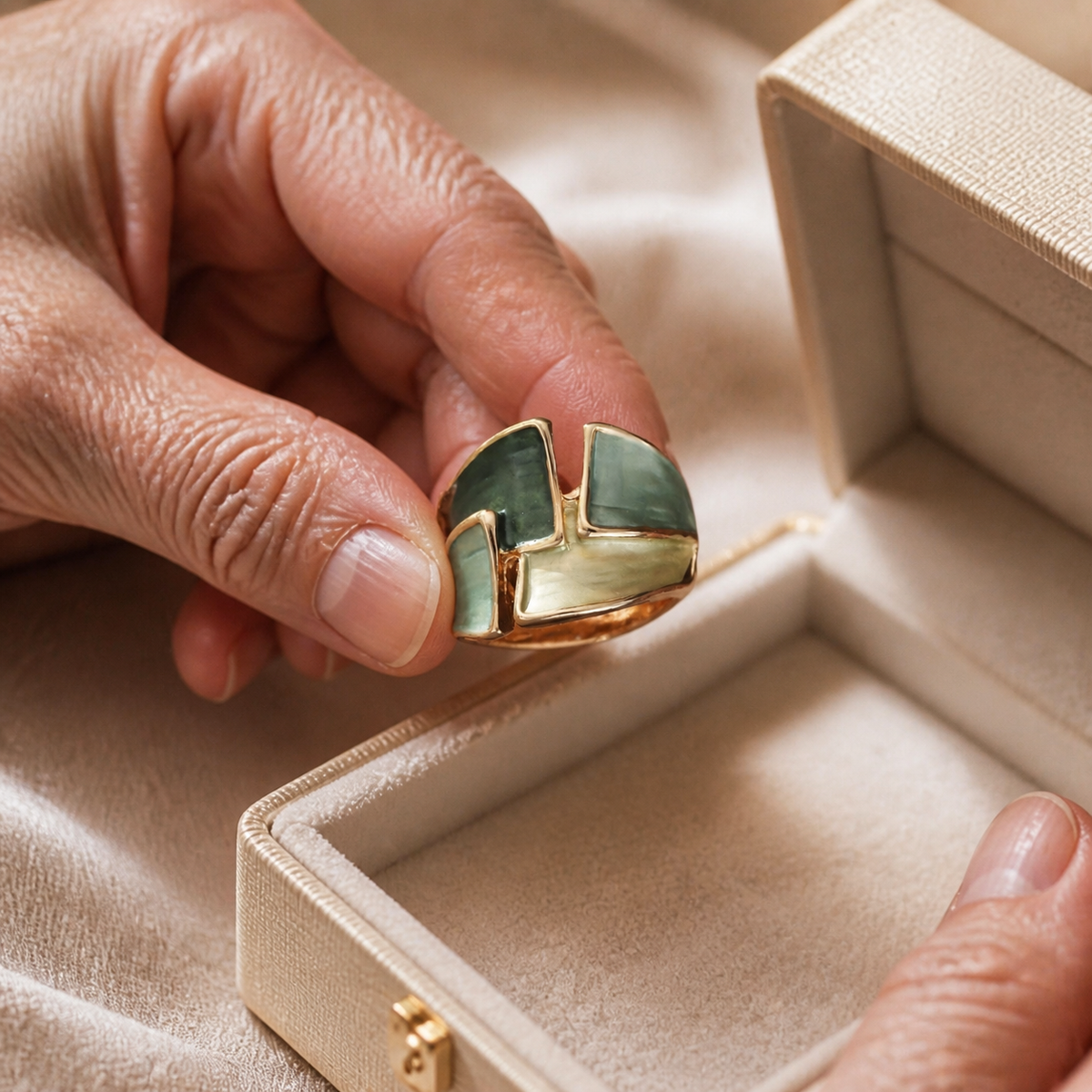 Adeline™ Vintage Green Statement Ring
