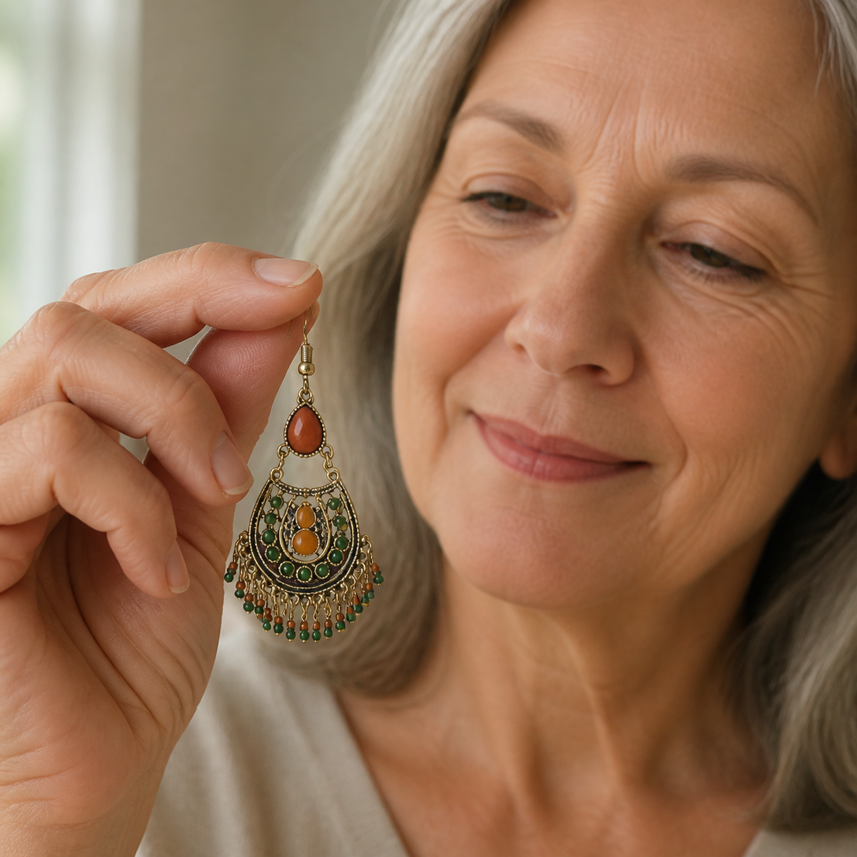 Vintage Turquoise Mosaic Drop Earrings