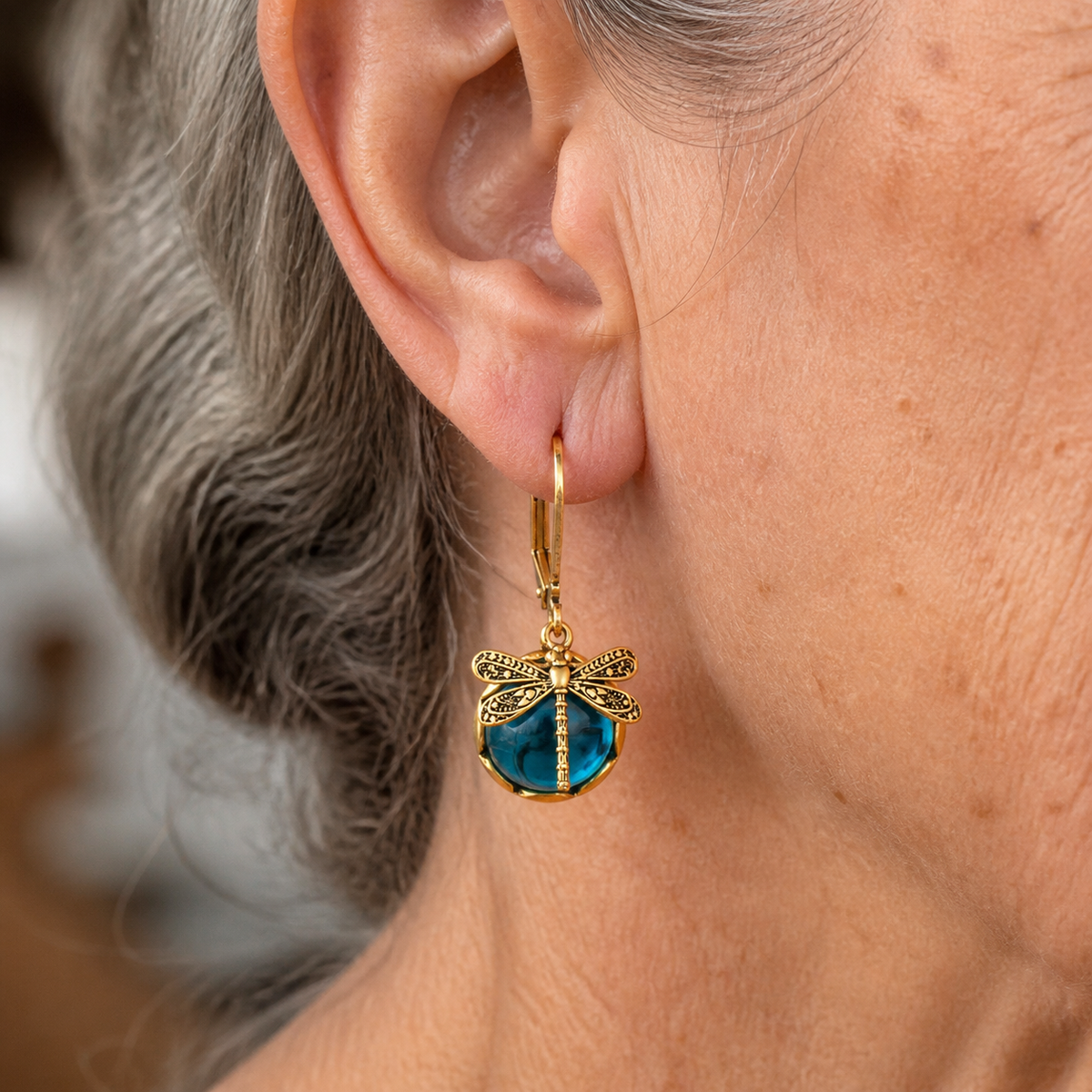 Clara™ Blue Dragonfly Earrings