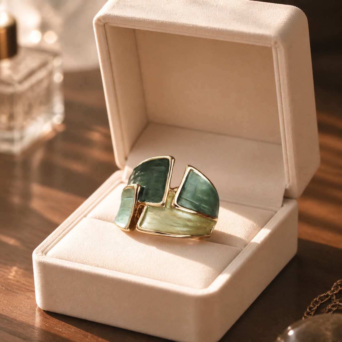 Adeline™ Vintage Green Statement Ring