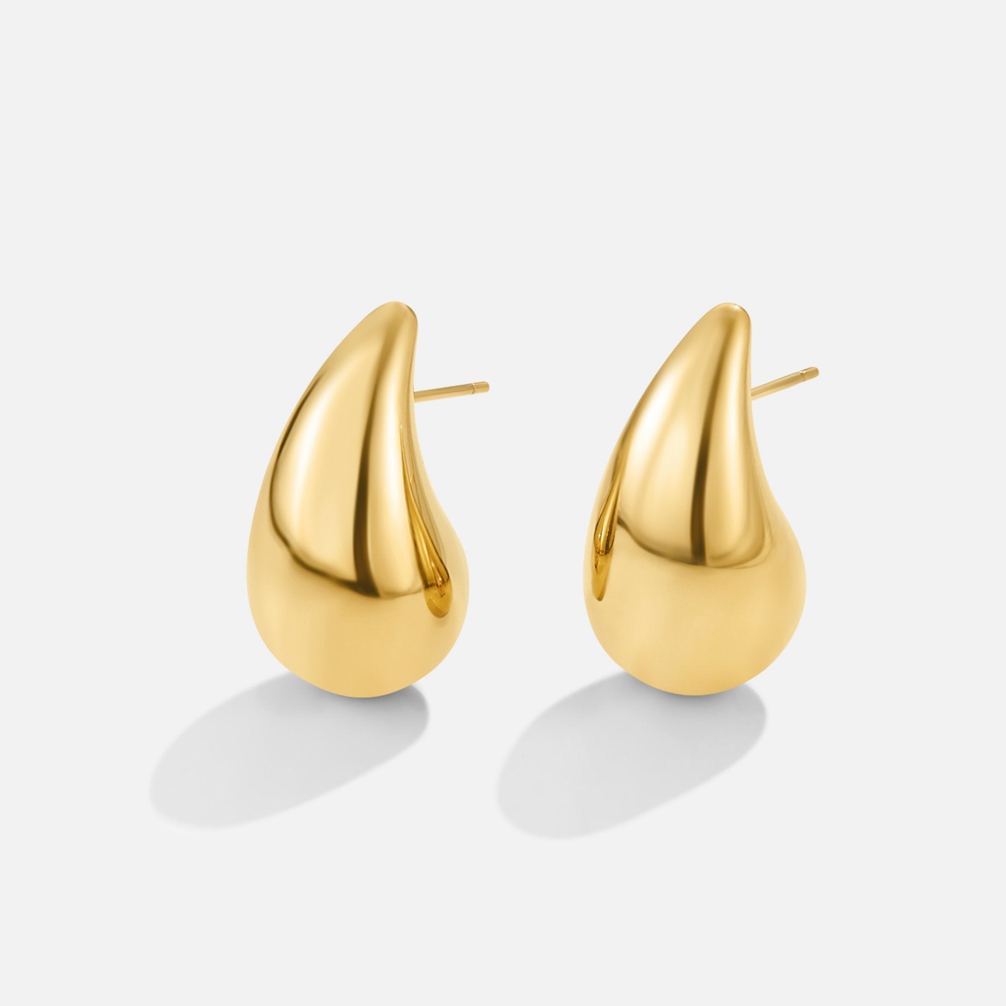 Gold Drop-Shaped Earrings Ame