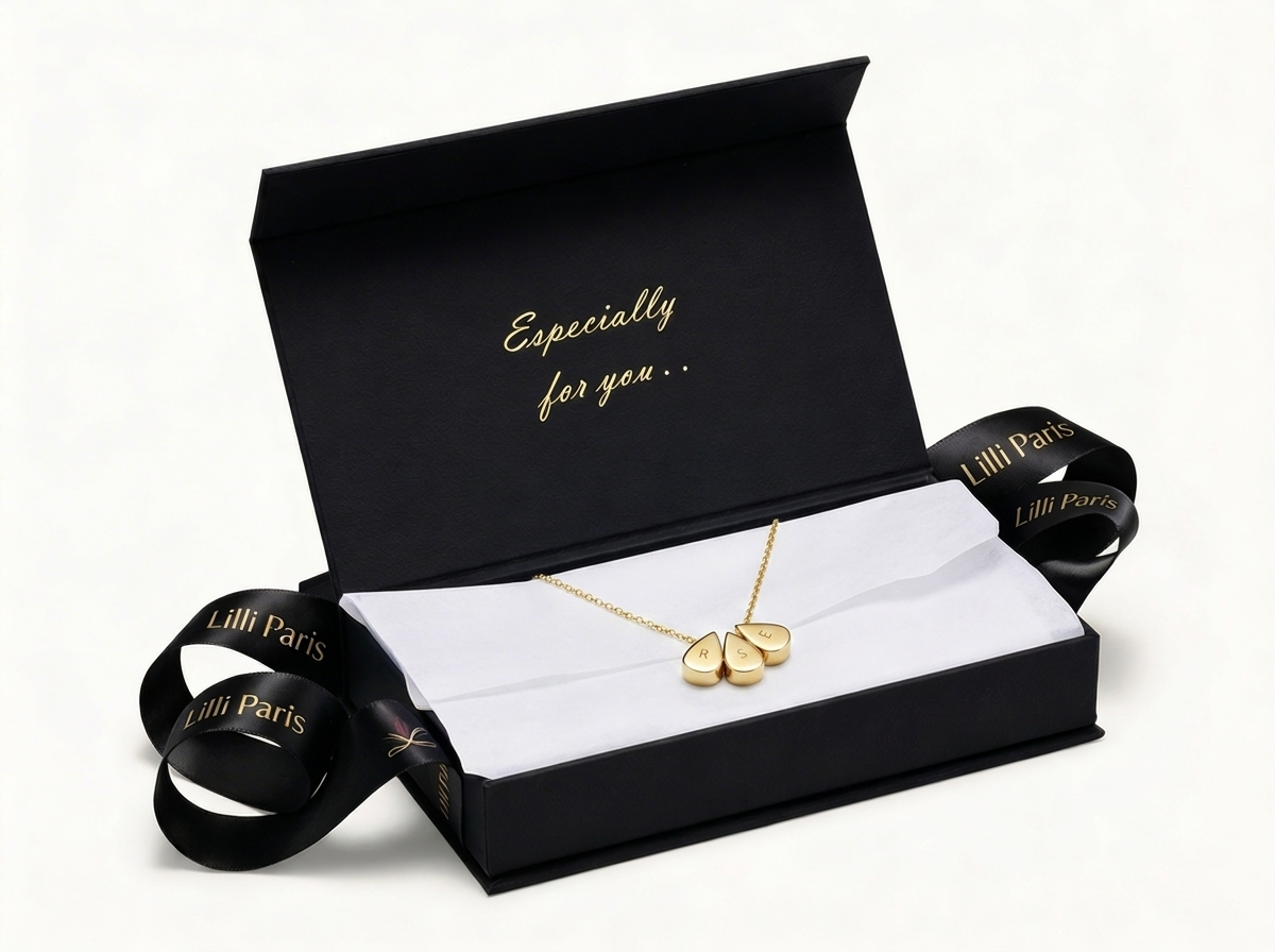 Teardrop Bead Necklace in Gold