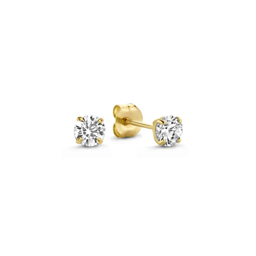 Gold Earrings with Moonstone