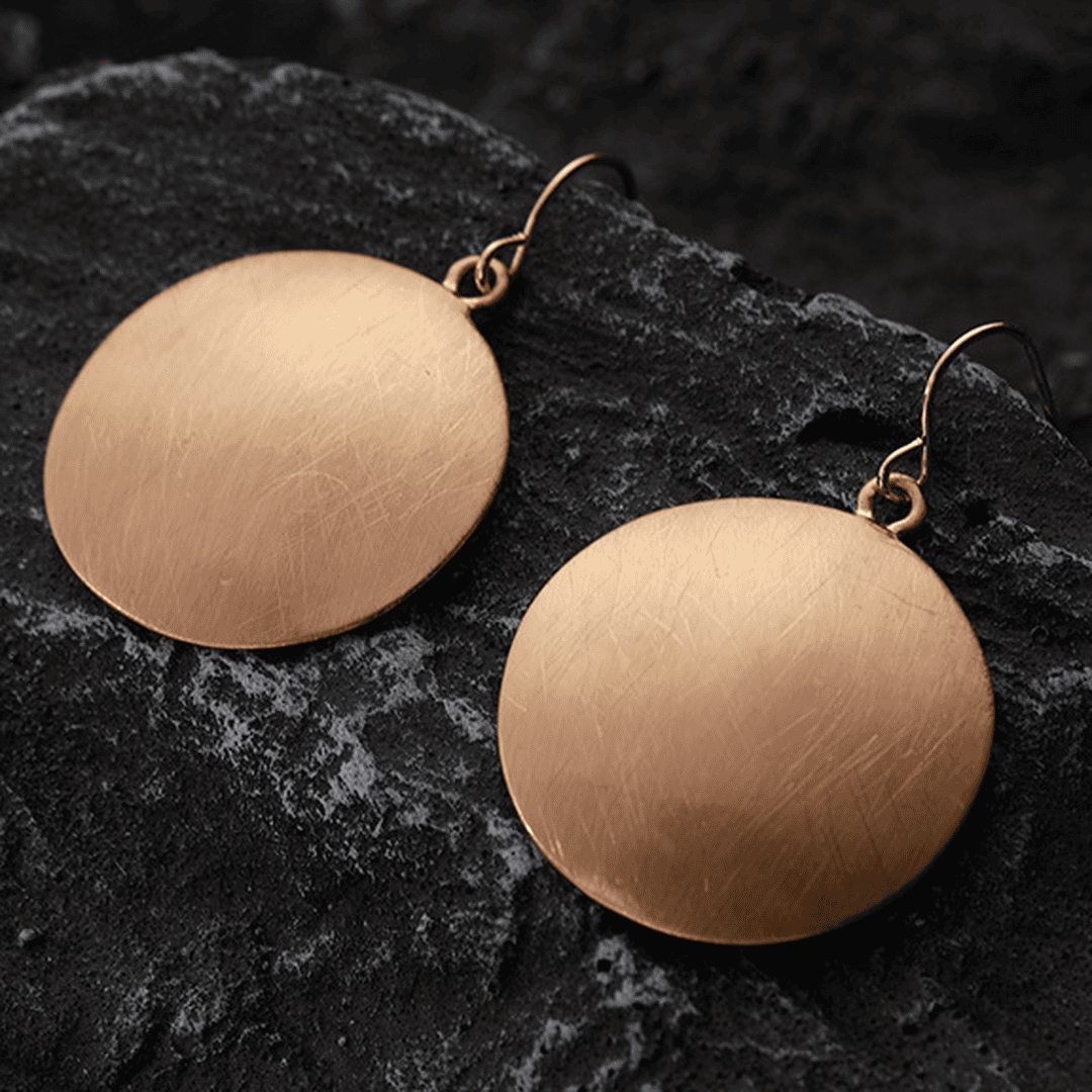 Retro Gold Record Earrings