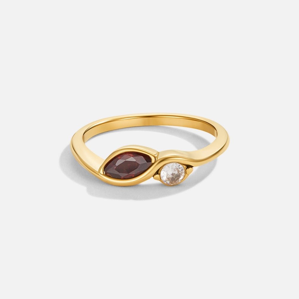 Infinity Crystal Red Garnet Ring