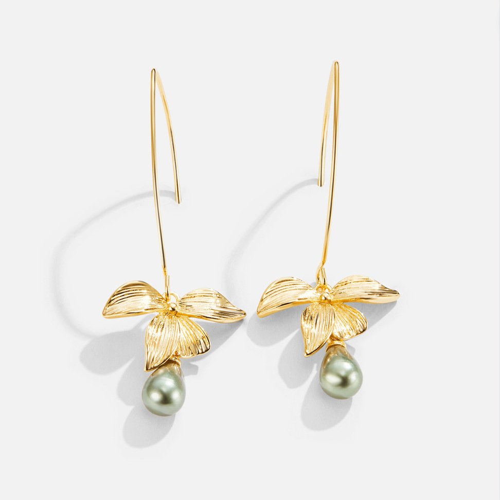 Jadeite Pearl Pendant Earrings