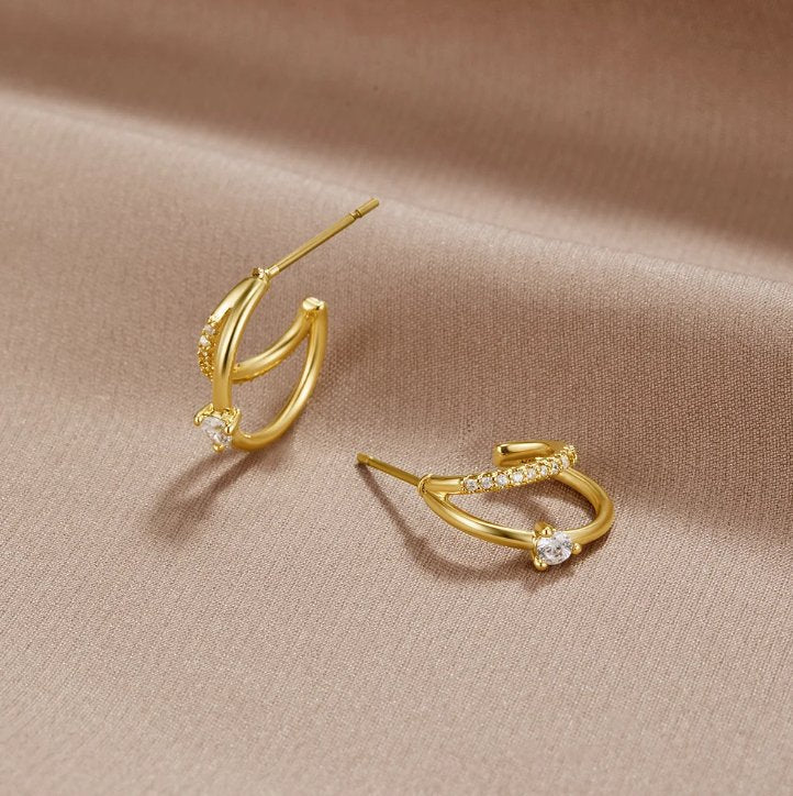 Artie Gold Crystal Earrings