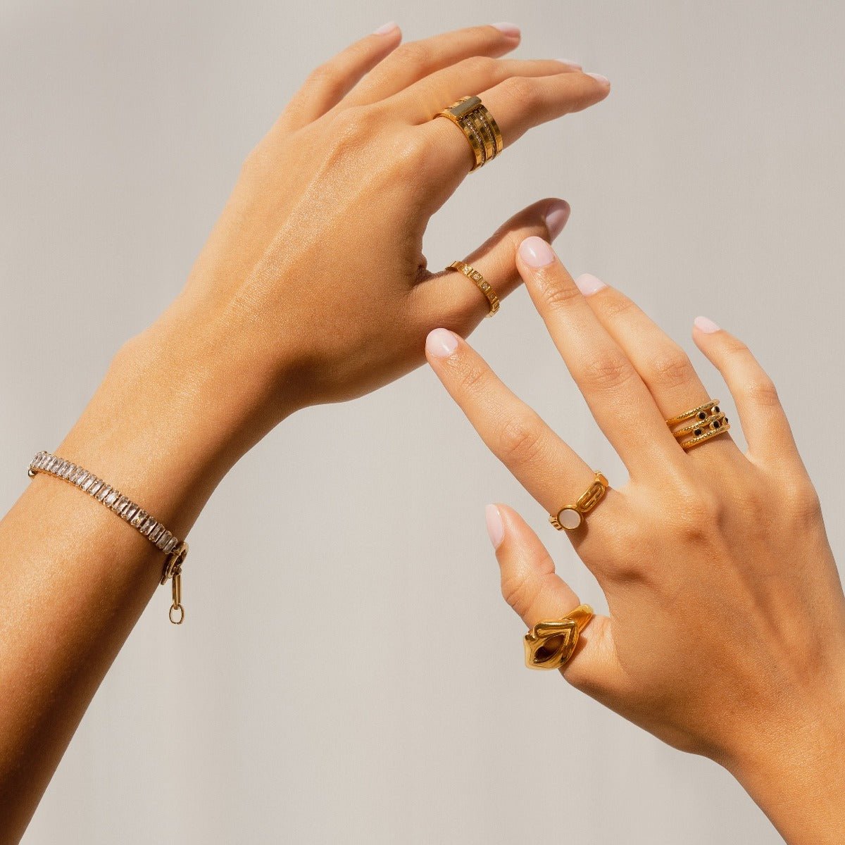 Lock Riviera Baguette Bracelet 18K Gold Plated