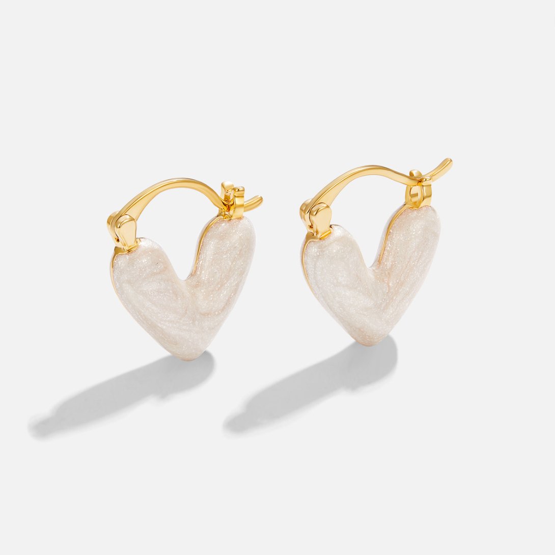 Heart in Clear Earrings