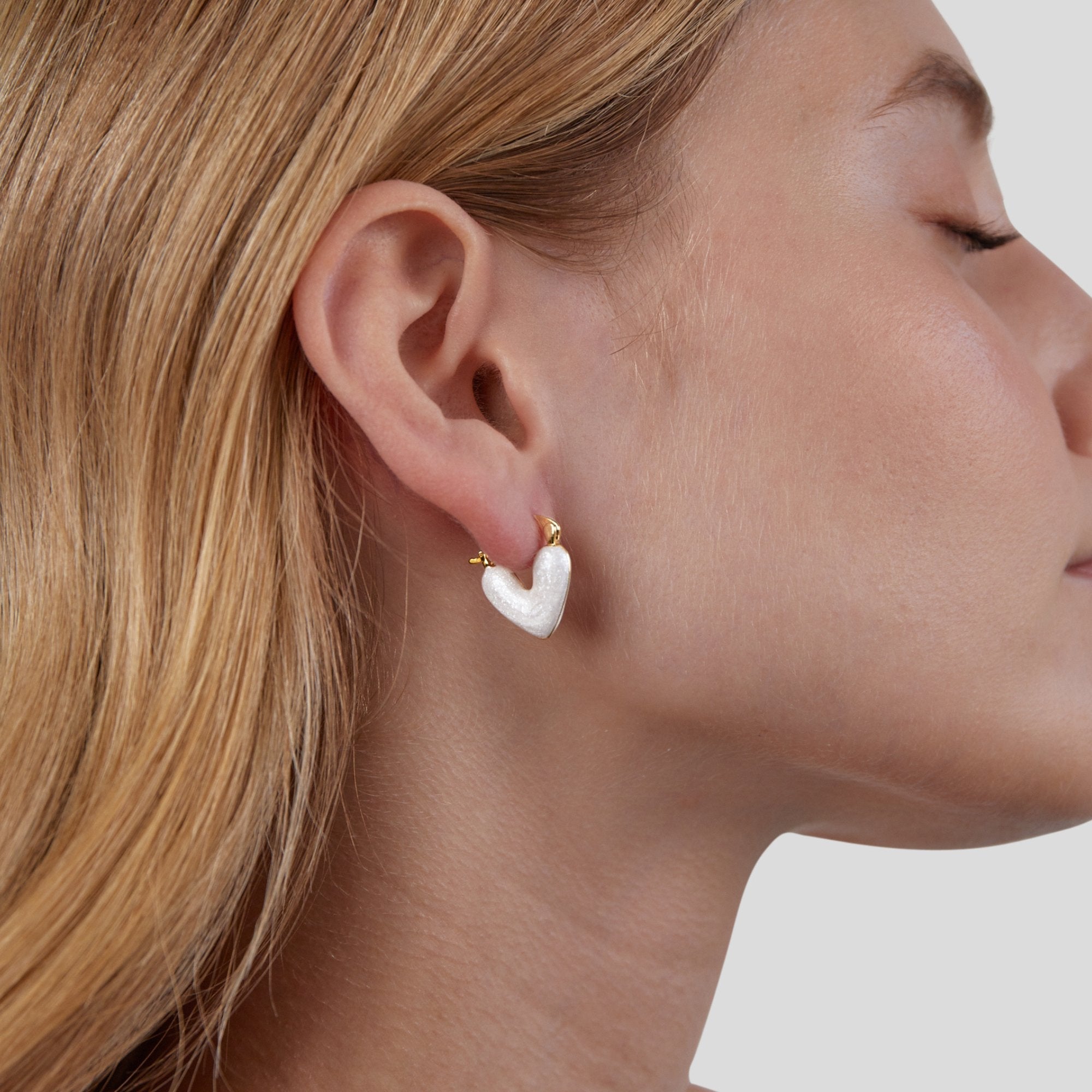 Heart in Clear Earrings